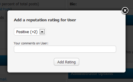 Give reputation rating