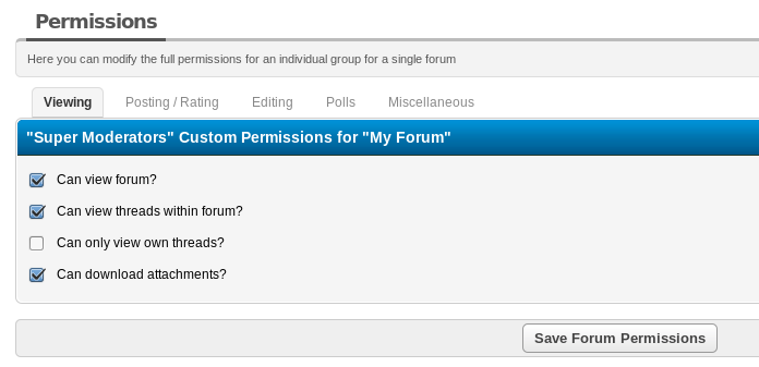 MyBB Admin Control Panel (Forum Permissions)