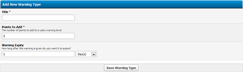 MyBB Admin Control Panel (Add New Warning Type)